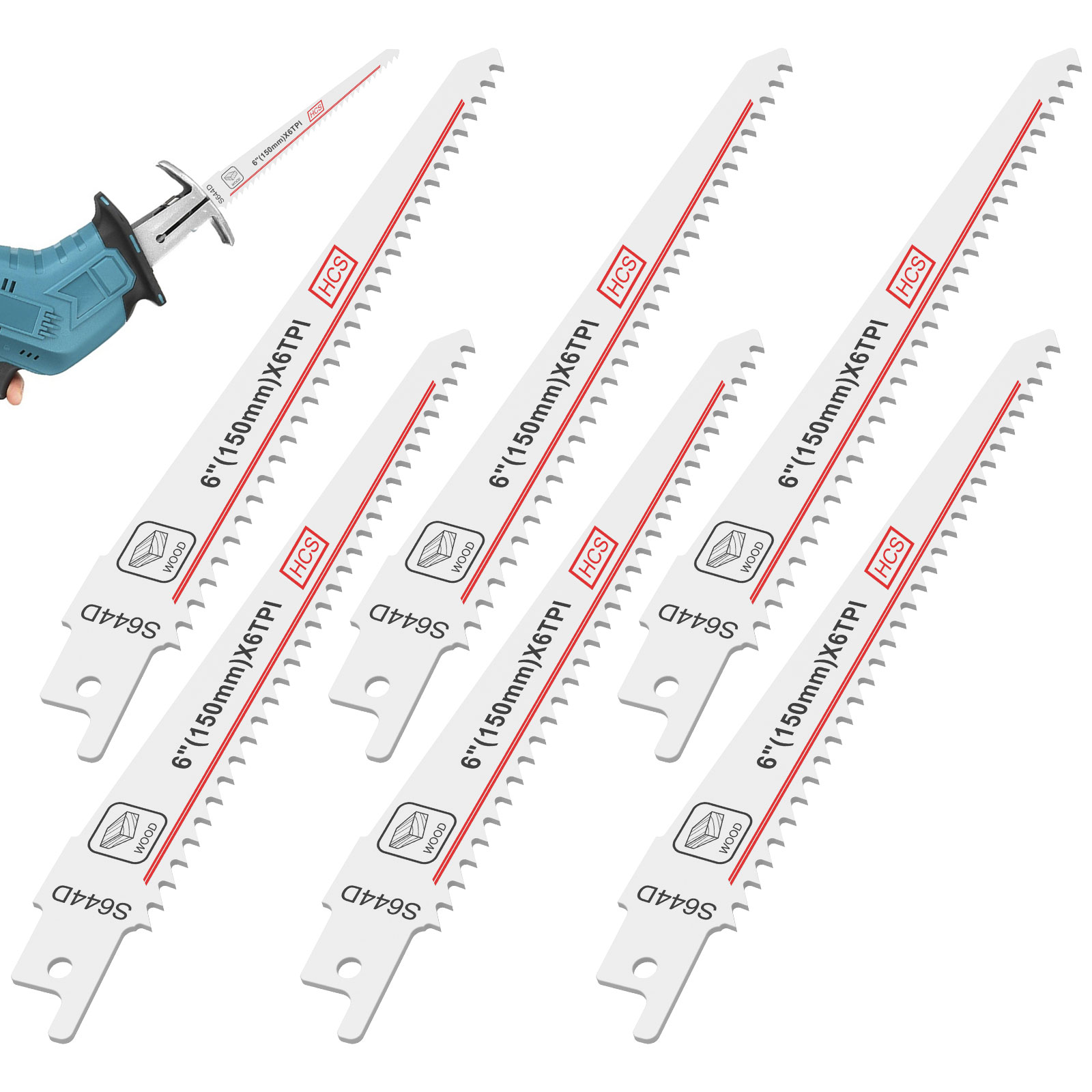 Power Tools Jigsaw - 5Pcs Reciprocating Saw HCS Blades Saber