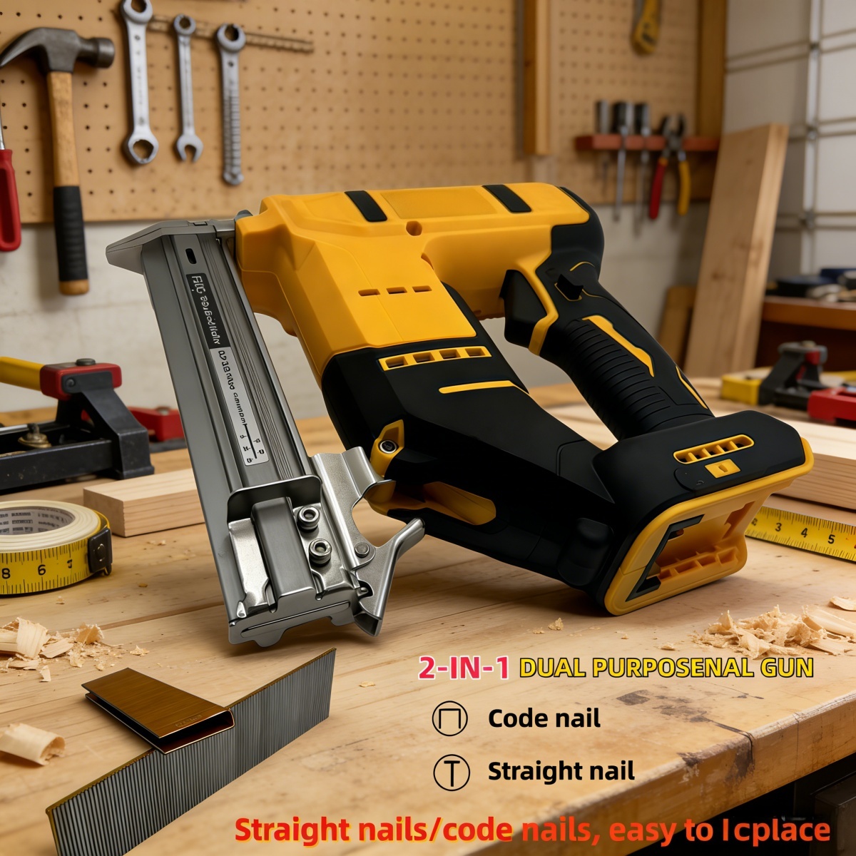 Nail Gun Brad - 2-IN-1 Brushless Cordless Brad Nail Gun