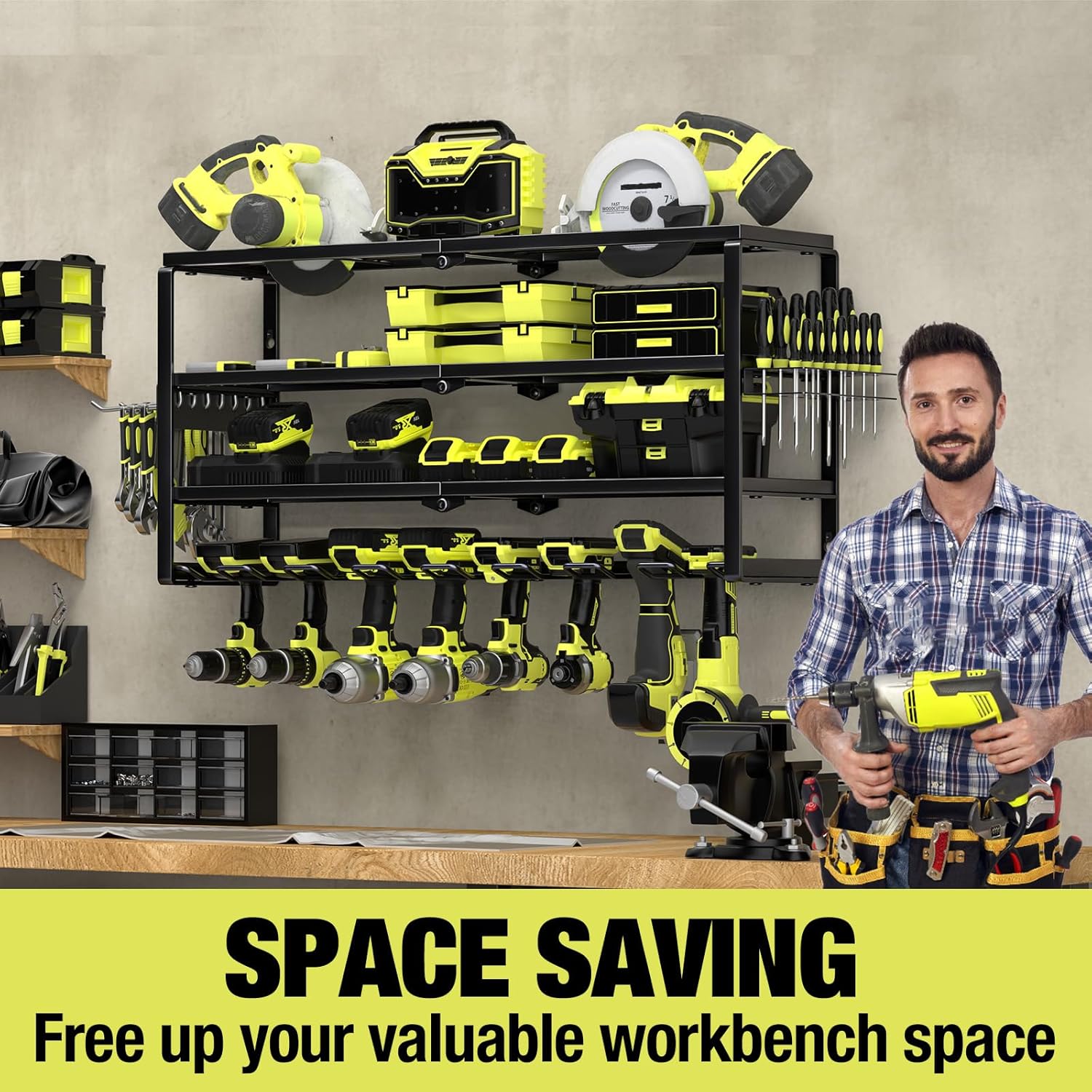 4 Layer Wall Mount Power Tool  - Power Tools Rack recension och pris