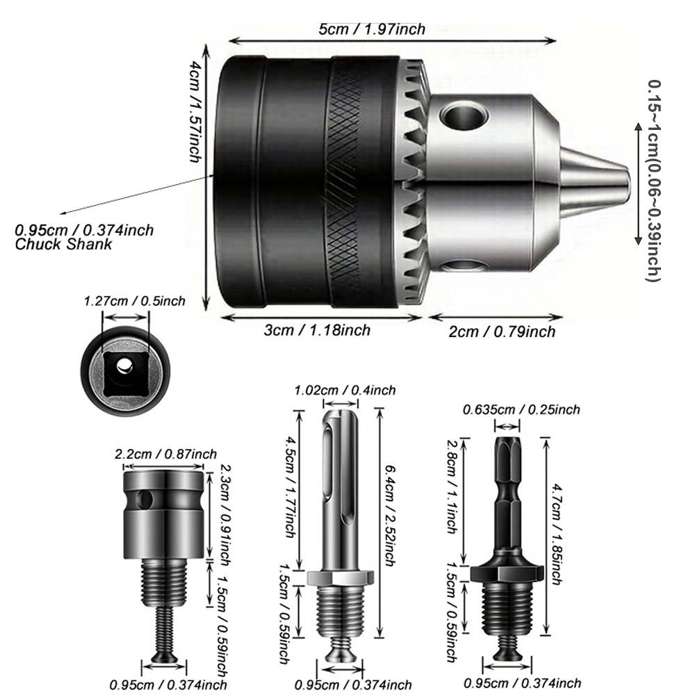 1.5-10mm Drill Chuck,3/8-24UNF - Hammer Drill Sds recension och pris